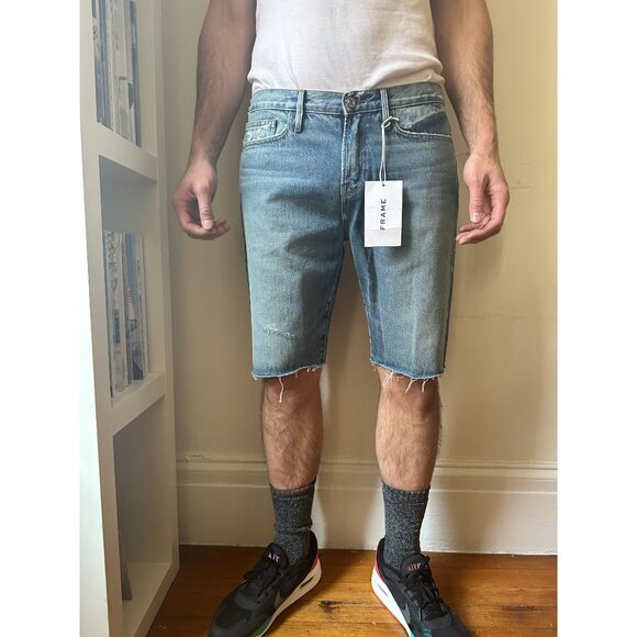 FRAME Men's L' Homme Cut Off Denim Jean Shorts - Picture 1 of 9